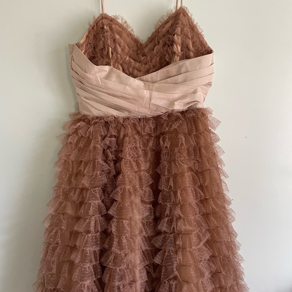 Unique Vintage Dusty Rose & Blush Ruffled Cupcake Tulle Dress discontinued color
